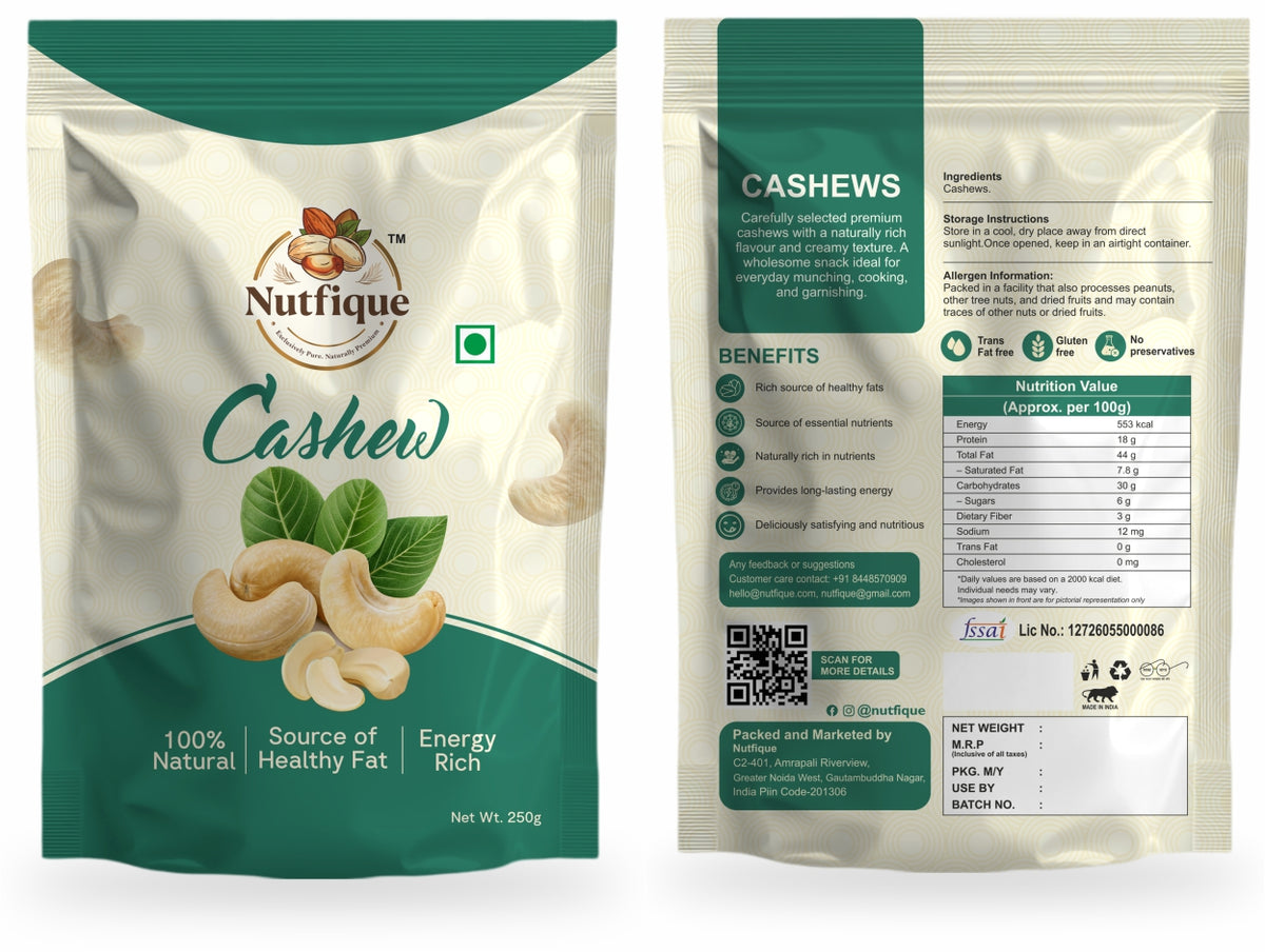 Nutfique Premium Cashews- 250G