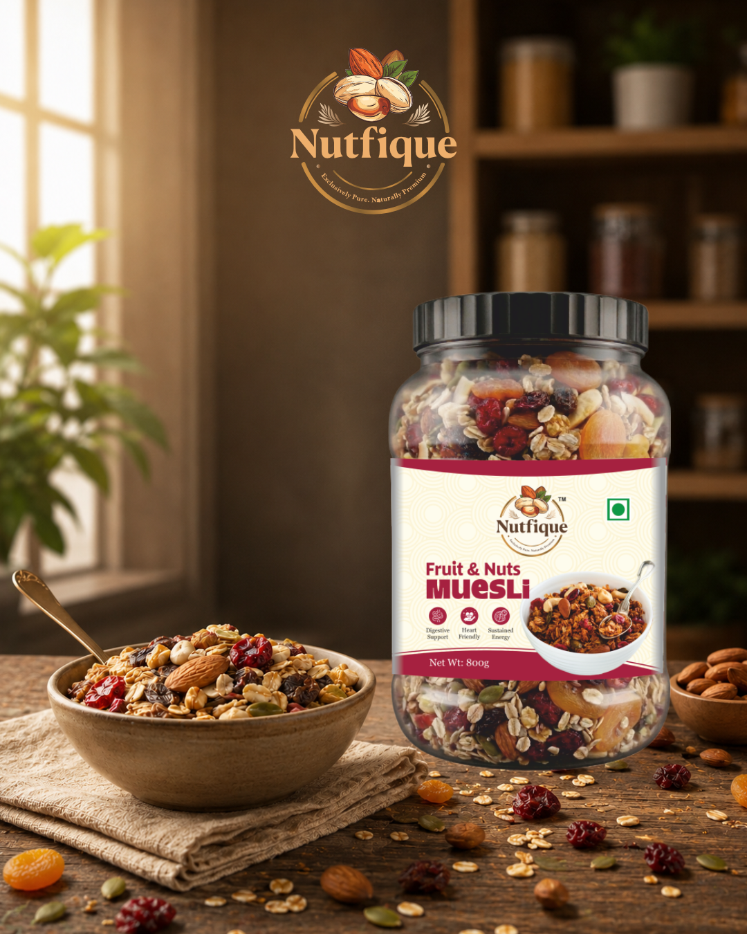 Nutfique Fruit & Nut Muesli -800G