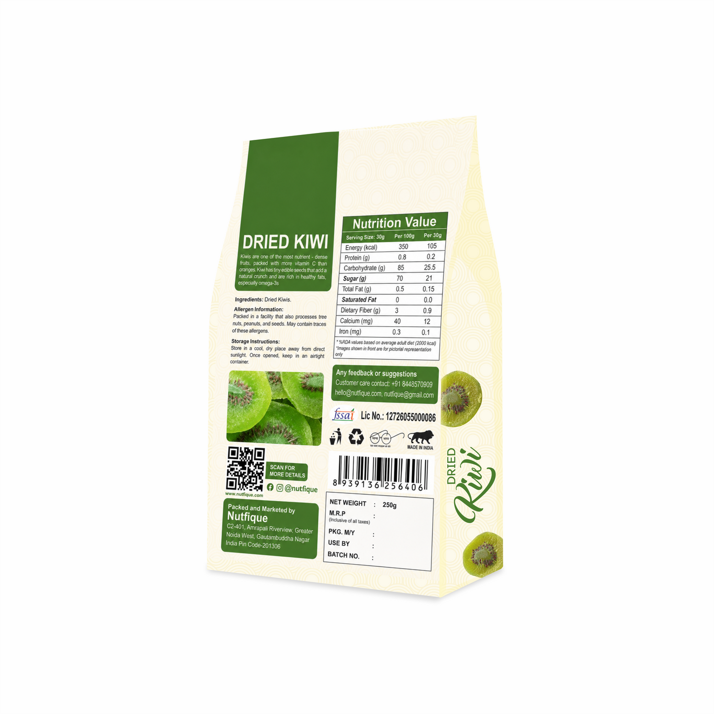 Nutfique Dried Kiwi-250G