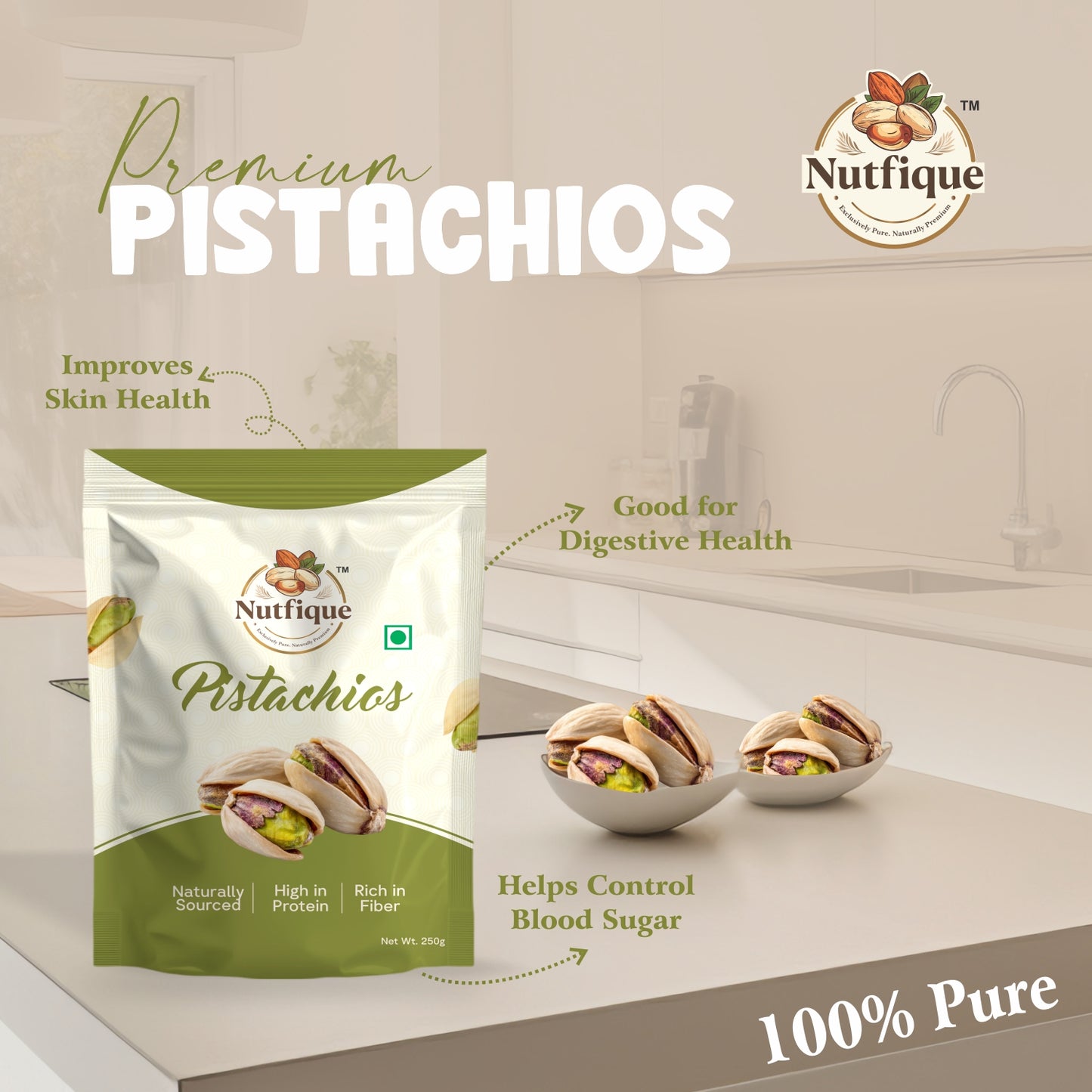 Nutfique California Roasted Pistachios- 250G