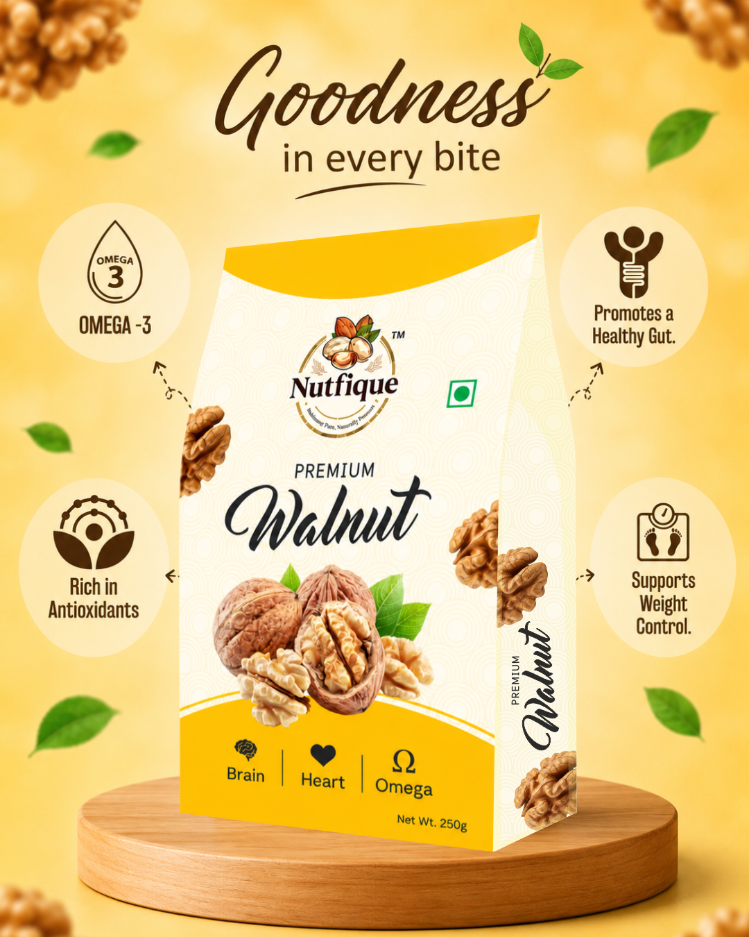 Nutfique Premium Walnuts-250G